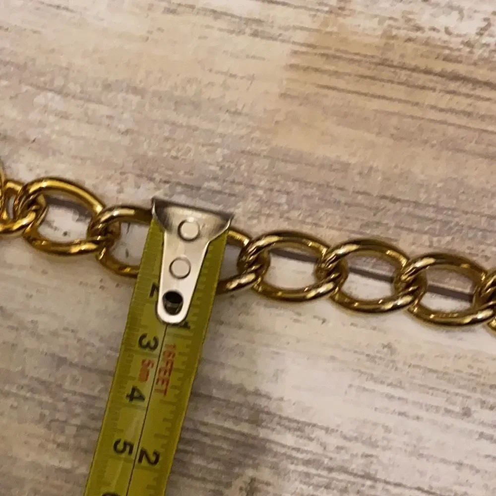 Gilded Gold vermeil hardware double row chain link vintage belt .